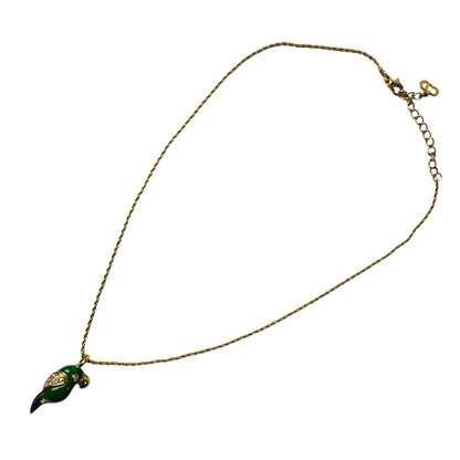Dior Parakeet Motif Rhinestone Necklace Vintage — view 3