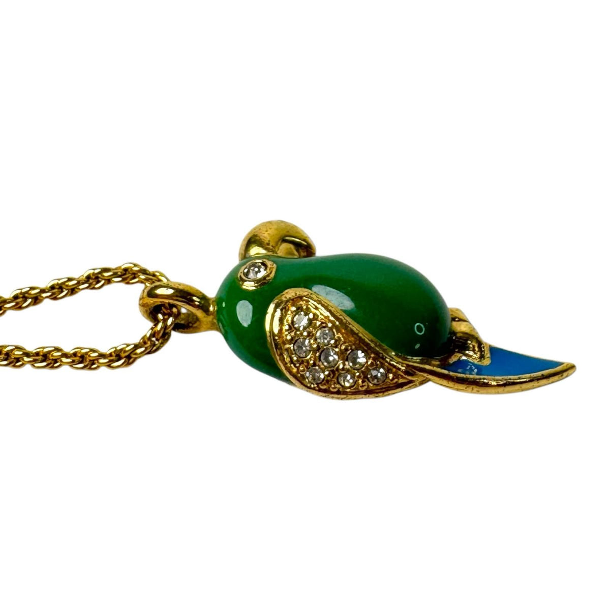 Dior Parakeet Motif Rhinestone Necklace Vintage — view 6