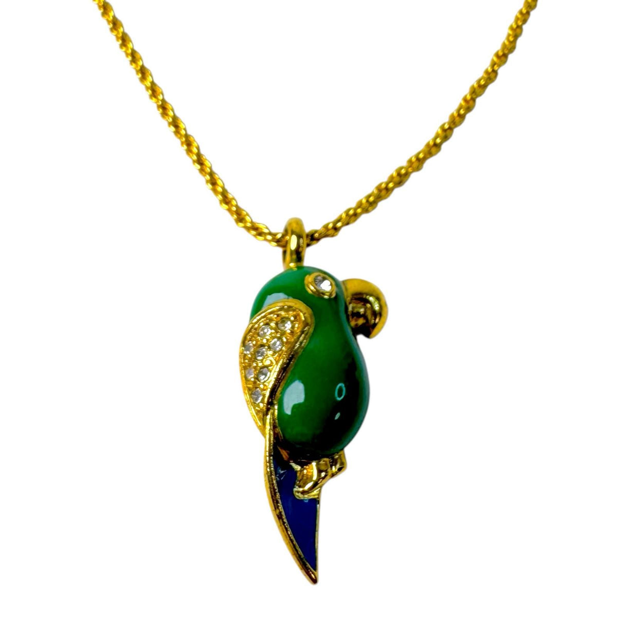 Dior Parakeet Motif Rhinestone Necklace Vintage