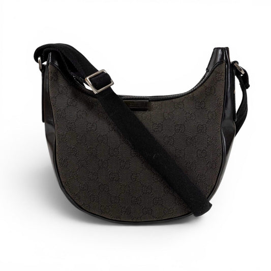 Gucci GG Canvas Shoulder Bag Cross Black