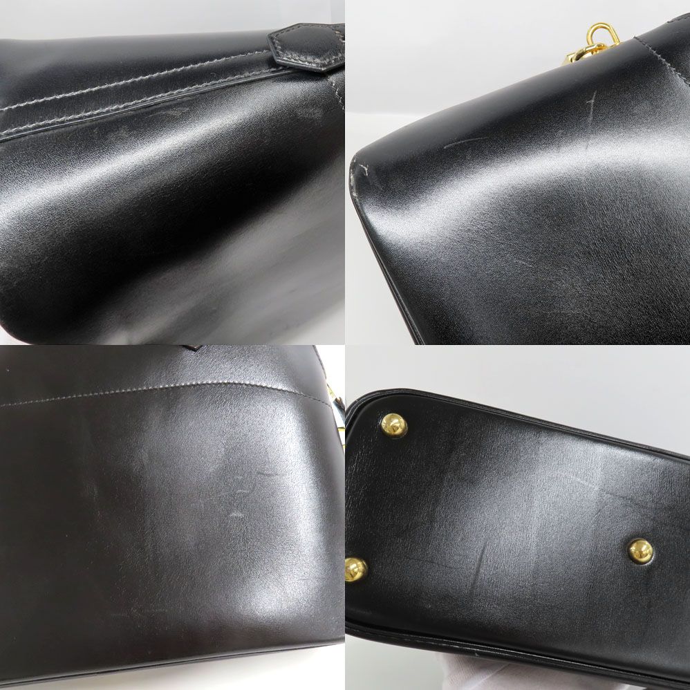 Hermes Bolide 31 Box Calf Black Handbag 2-Way Gold — view 6