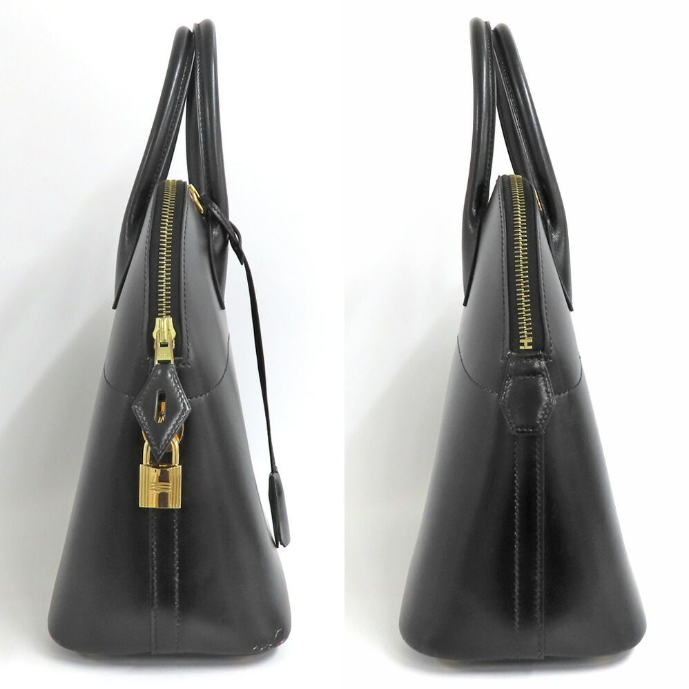 Hermes Bolide 31 Box Calf Black Handbag 2-Way Gold — view 4