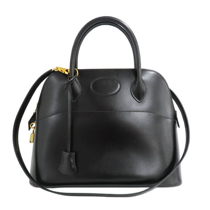 Hermes Bolide 31 Box Calf Black Handbag 2-Way Gold