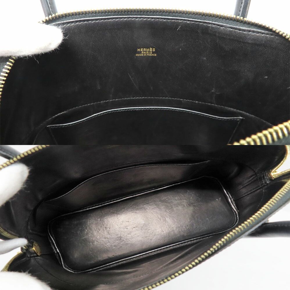 Hermes Bolide 31 Box Calf Black Handbag 2-Way Gold — view 5