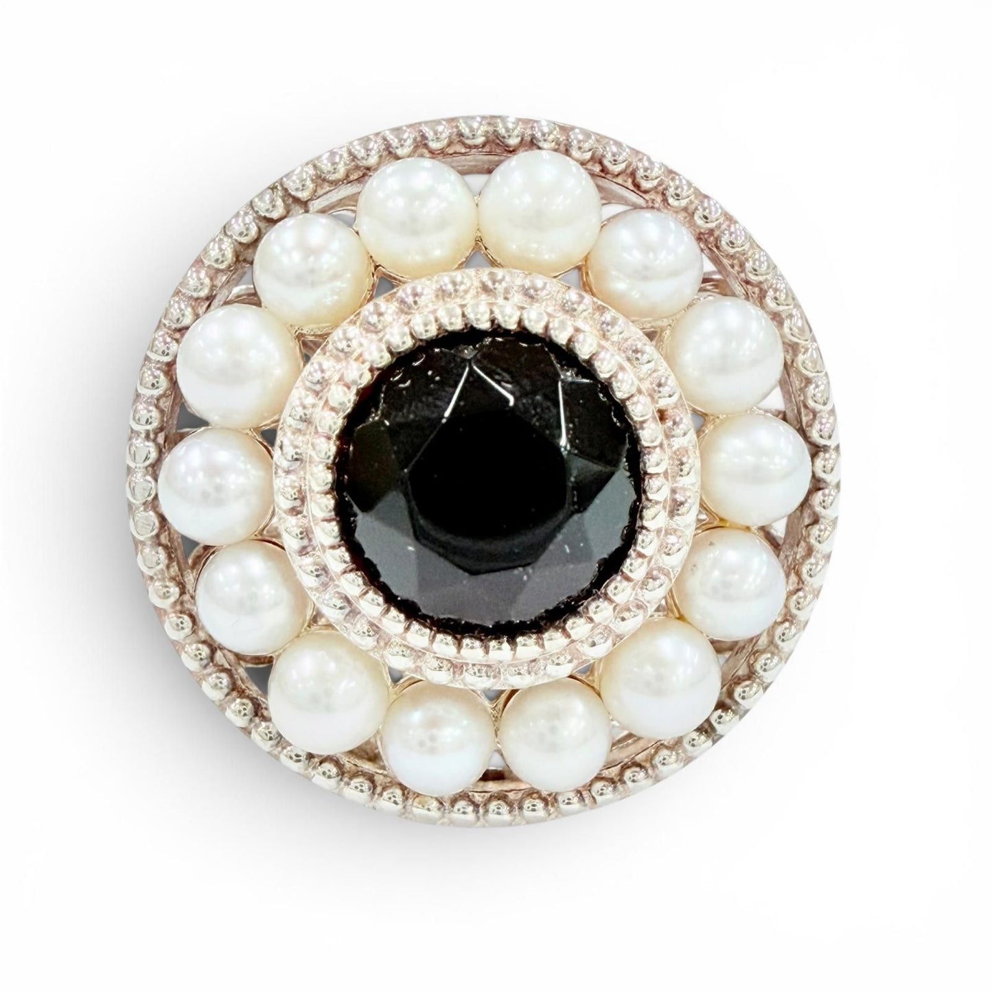 Tiffany & Co Ziegfeld Collection Ring 925 Onyx Fresh Water Pearl — view 2