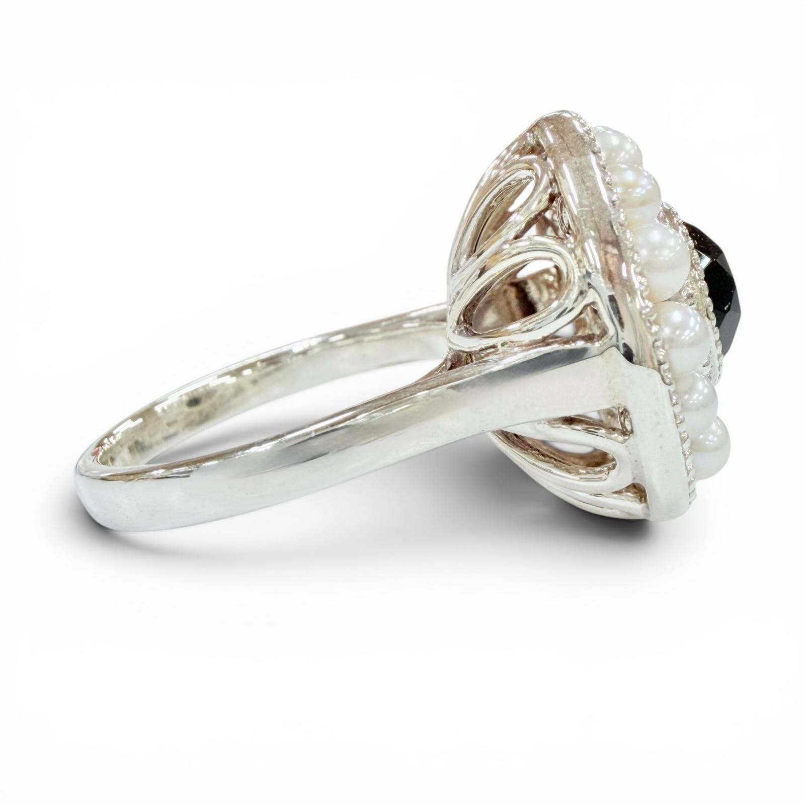 Tiffany & Co Ziegfeld Collection Ring 925 Onyx Fresh Water Pearl — view 5