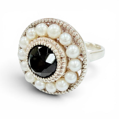 Tiffany & Co Ziegfeld Collection Ring 925 Onyx Fresh Water Pearl