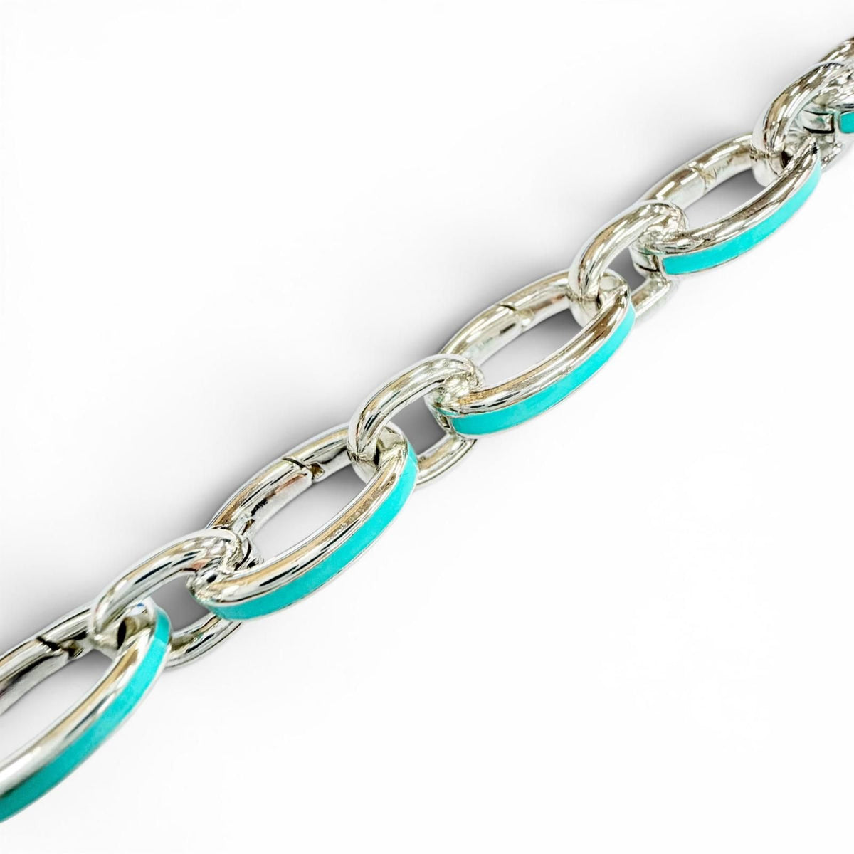 Tiffany & Co Clasping Link 925 18 Bracelet Silver Blue — view 5