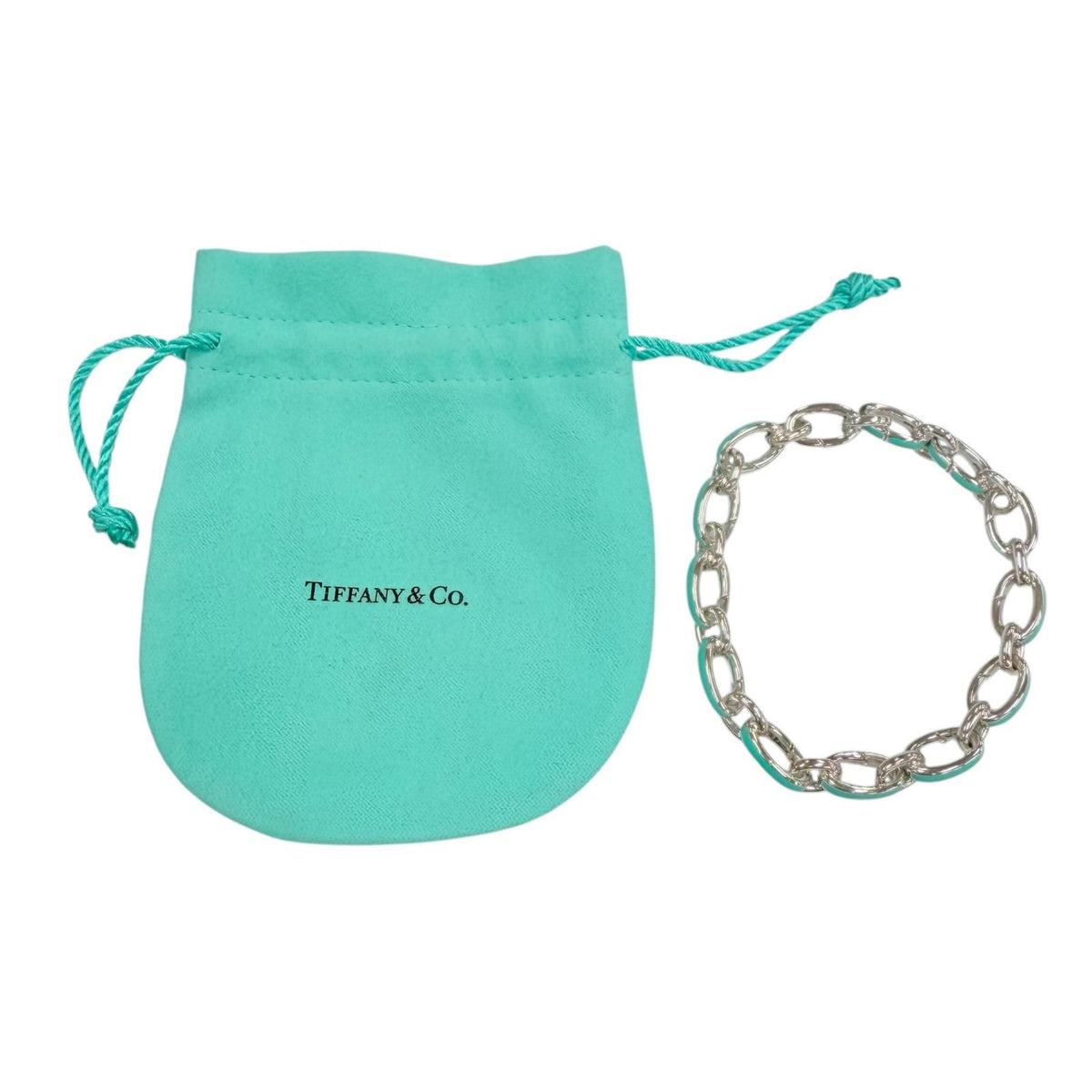 Tiffany & Co Clasping Link 925 18 Bracelet Silver Blue — view 2