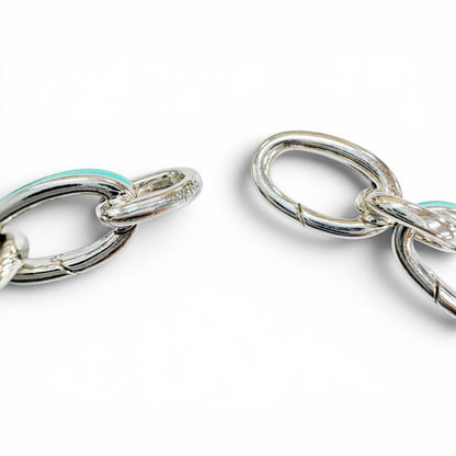 Tiffany & Co Clasping Link 925 18 Bracelet Silver Blue — view 6