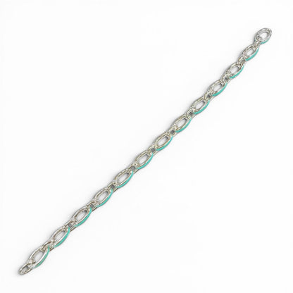 Tiffany & Co Clasping Link 925 18 Bracelet Silver Blue — view 4