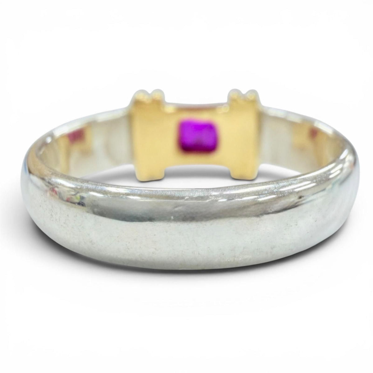 Tiffany & Co Vintage Stacking Band Ring 925 750 Silver Gold — view 3