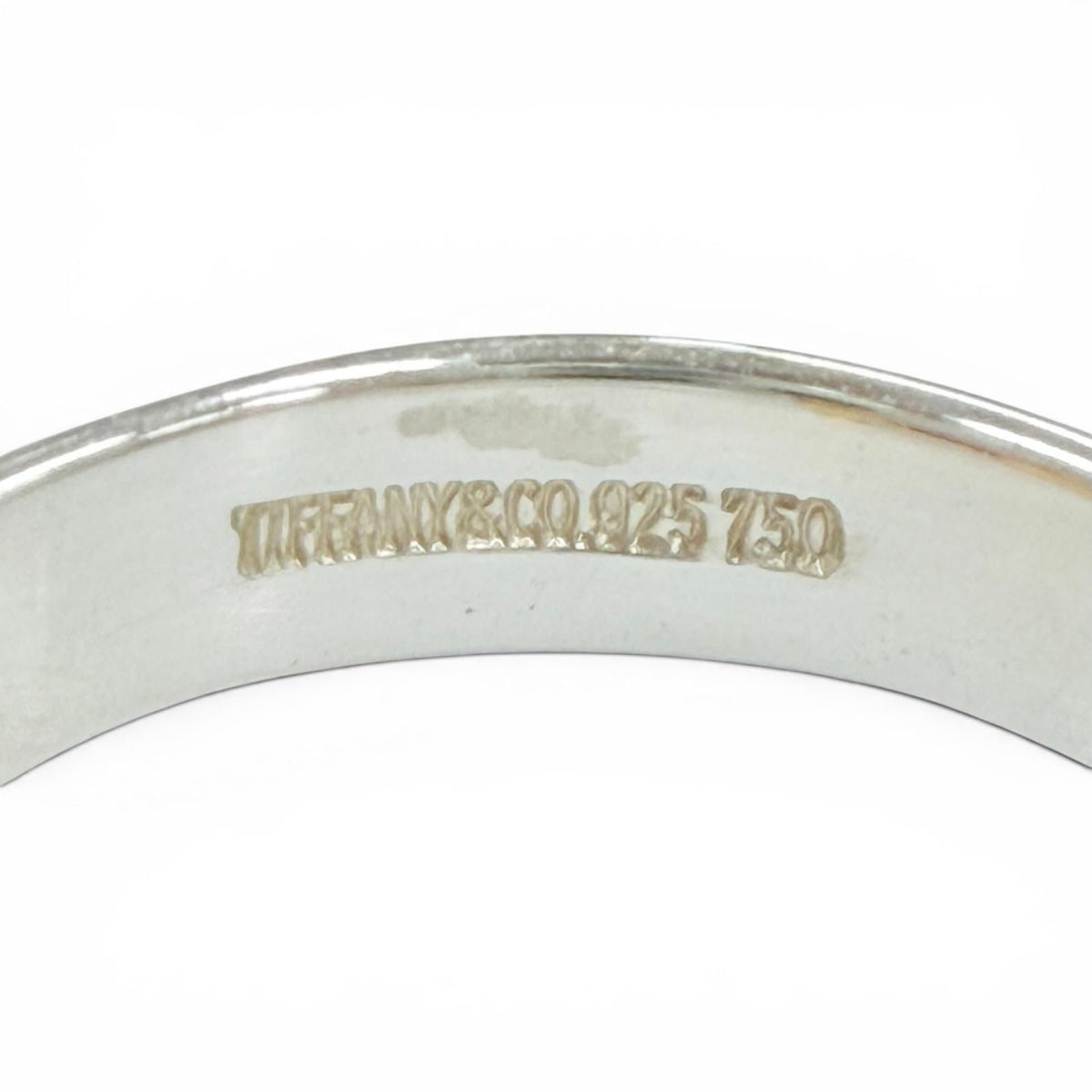 Tiffany & Co Vintage Stacking Band Ring 925 750 Silver Gold — view 6