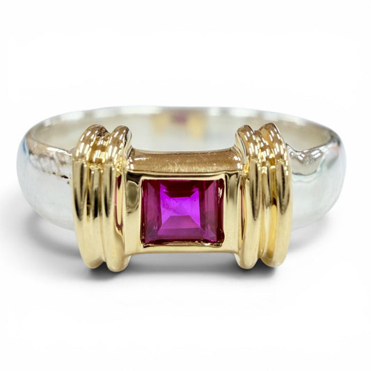 Tiffany & Co Vintage Stacking Band Ring 925 750 Silver Gold
