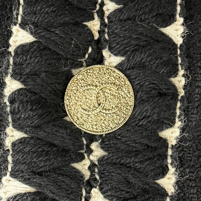 Chanel 91A Vintage Wool CC Logo Gold Button Lining Gripoix Print Tweed Coat — view 7