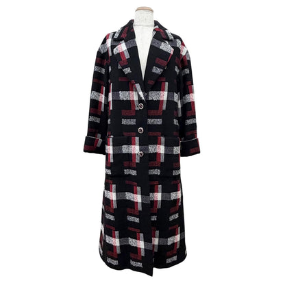 Chanel Wool CC Logo Button All Over Pattern Coat