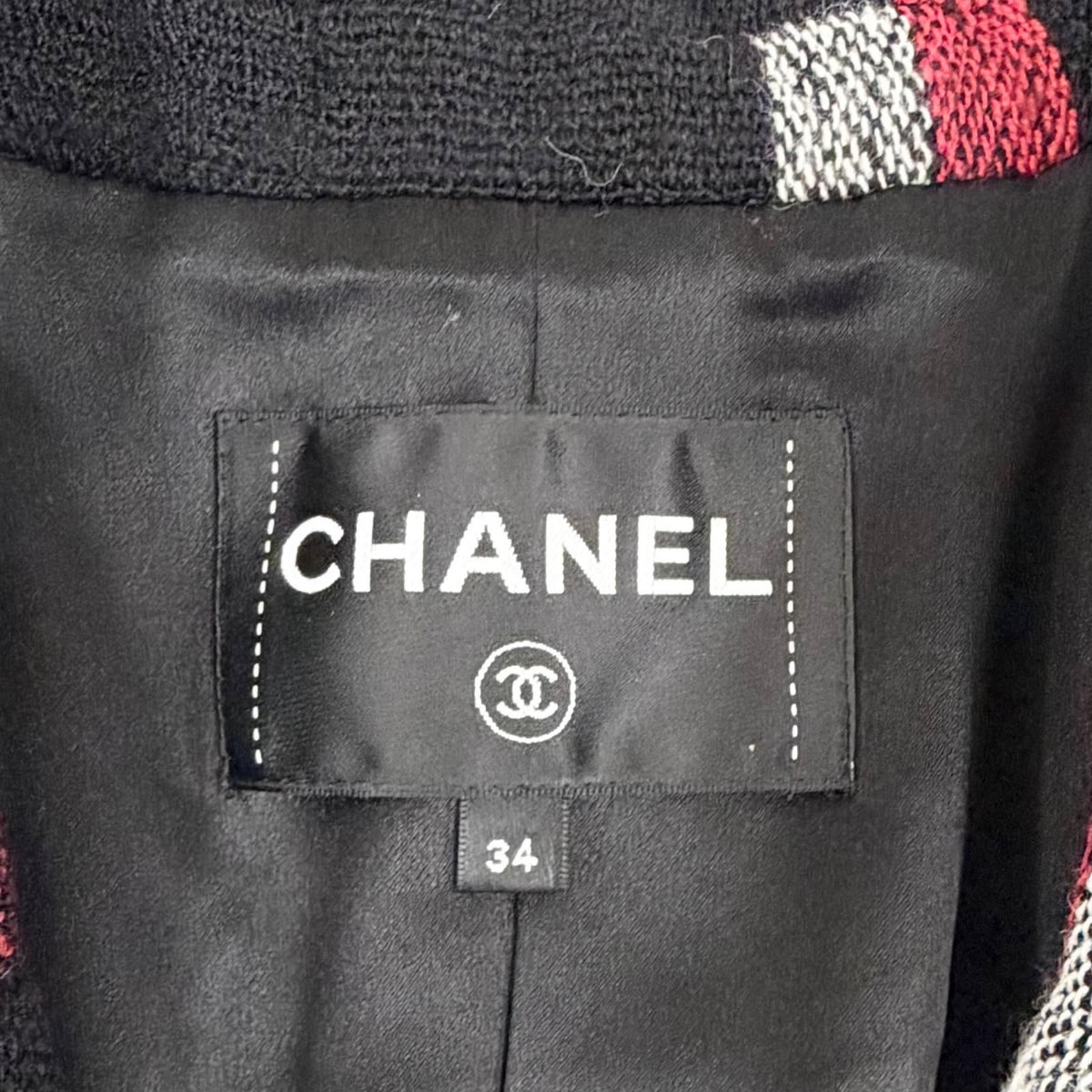 Chanel Wool CC Logo Button All Over Pattern Coat — view 7