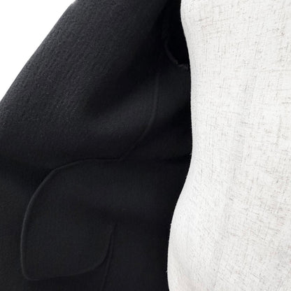 Max Mara White Tag 100% Virgin Wool Belt Wrap Coat Long Simple Black 36 — view 5
