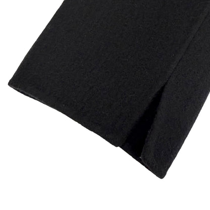Max Mara White Tag 100% Virgin Wool Belt Wrap Coat Long Simple Black 36 — view 6