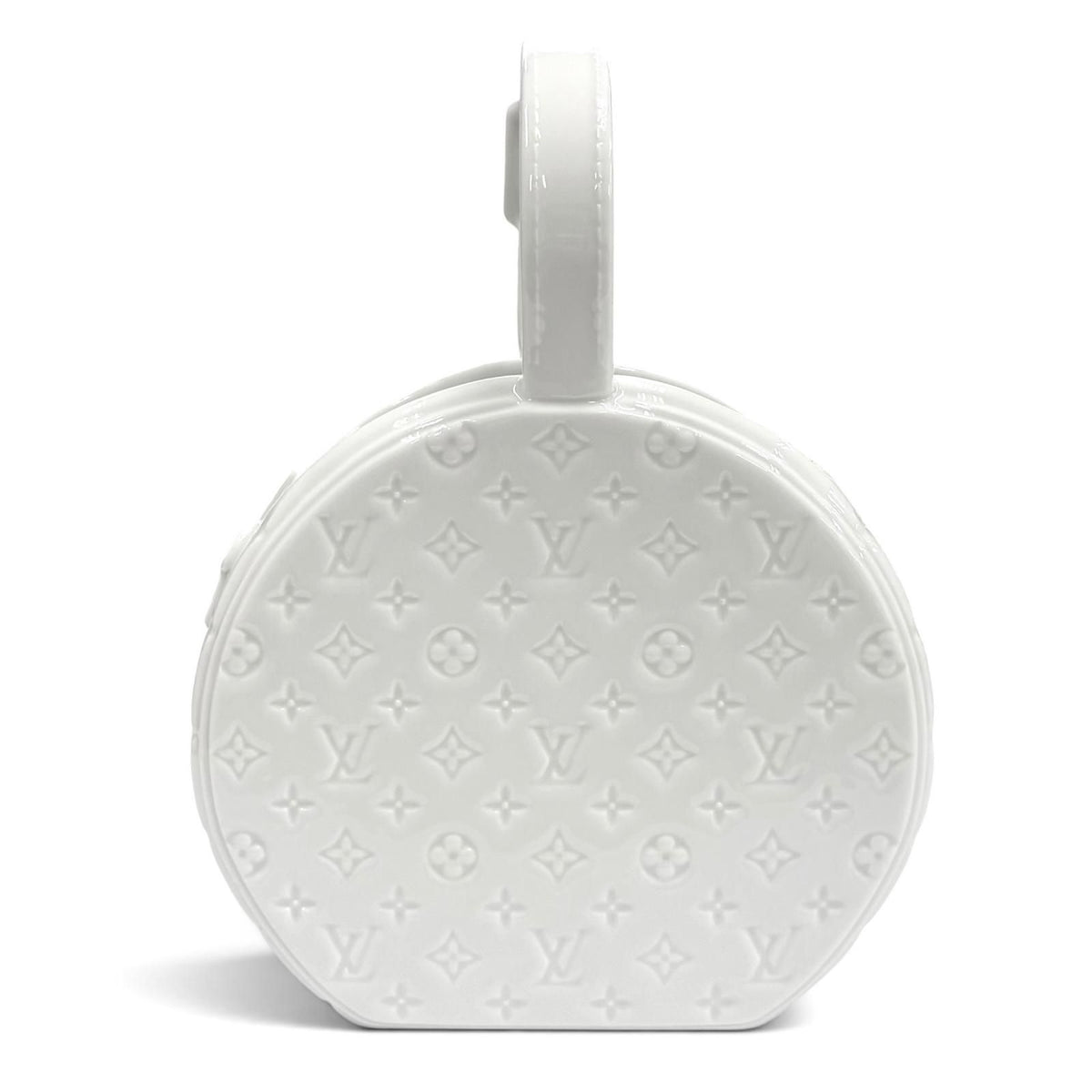 Louis Vuitton Vase Porcelain Monogram Pattern Embossed Bag Motif White — view 3