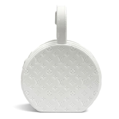 Louis Vuitton Vase Porcelain Monogram Pattern Embossed Bag Motif White — view 3