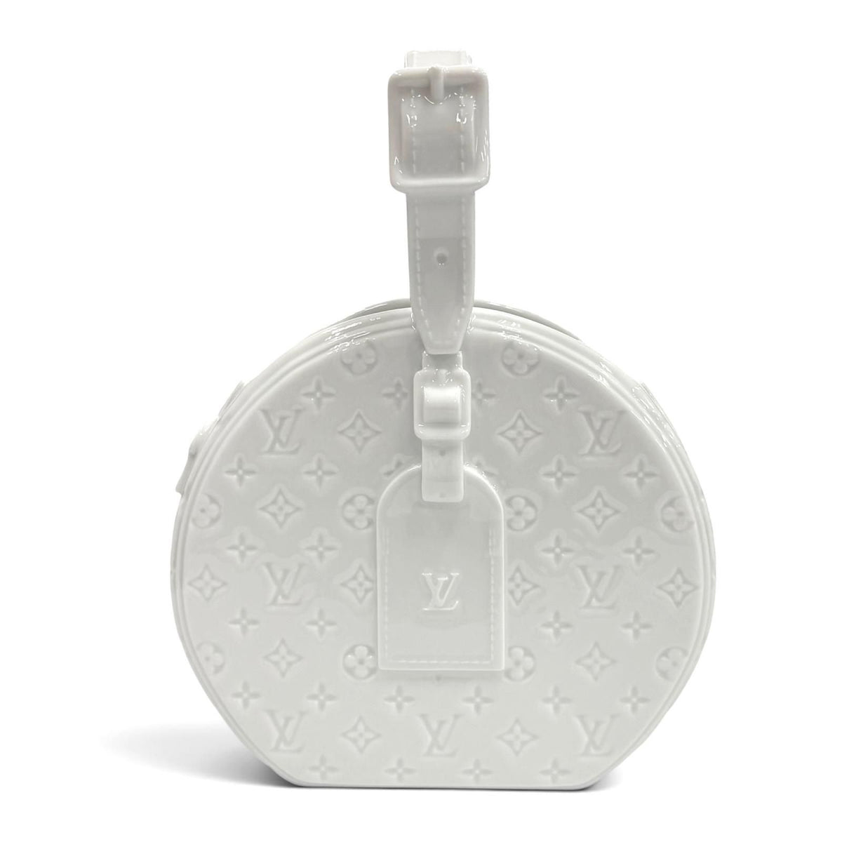 Louis Vuitton Vase Porcelain Monogram Pattern Embossed Bag Motif White