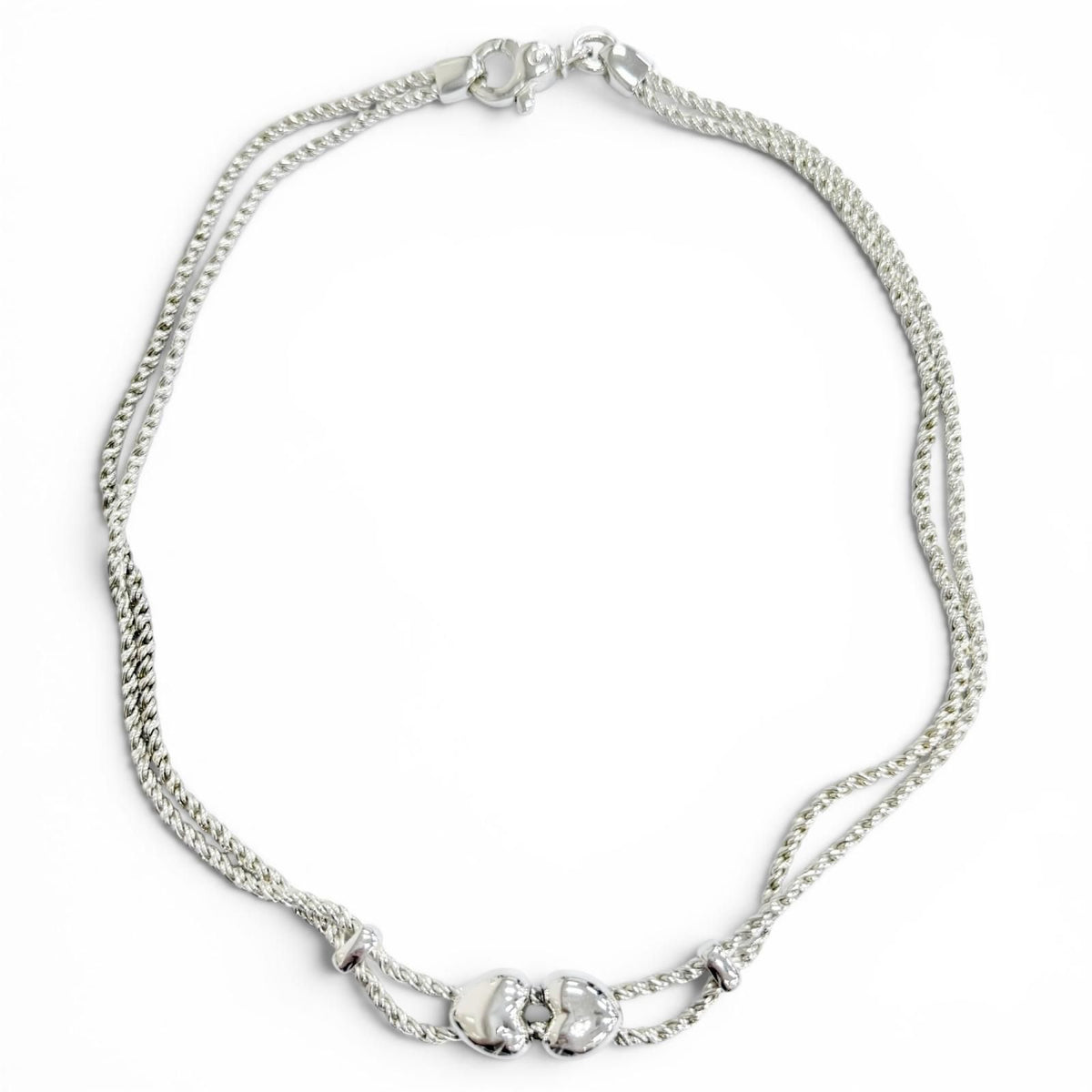 Tiffany & Co Double Rope Heart 925 Choker Necklace Silver — view 3