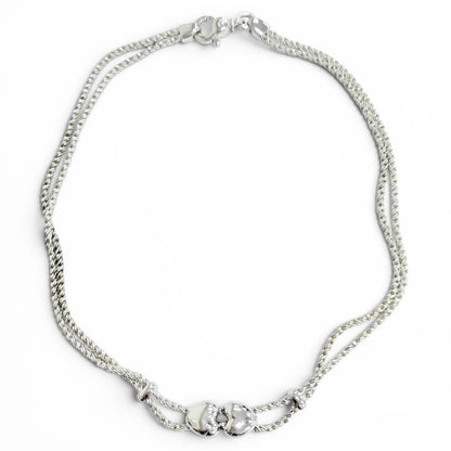 Tiffany & Co Double Rope Heart 925 Choker Necklace Silver — view 3