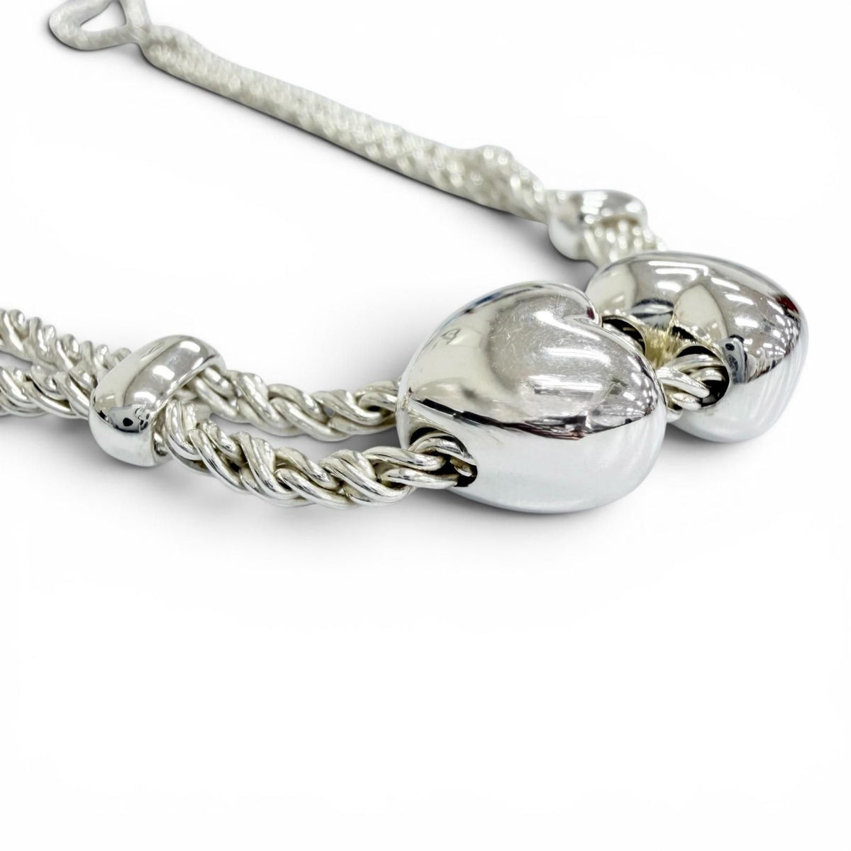 Tiffany & Co Double Rope Heart 925 Choker Necklace Silver — view 4