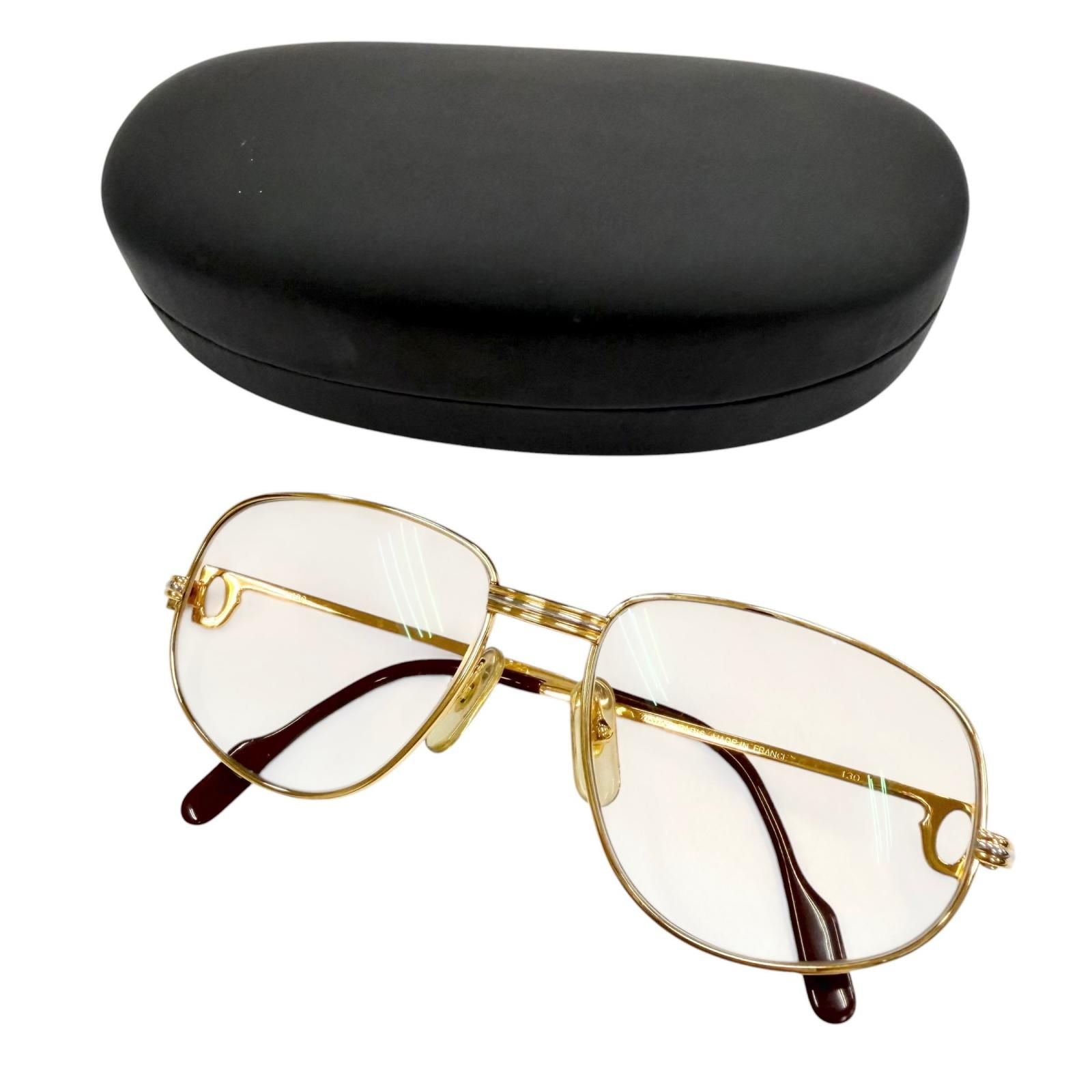 Cartier Vintage Trinity Gradient Lens Eyewear Sunglasses Gold Bordeaux — view 2