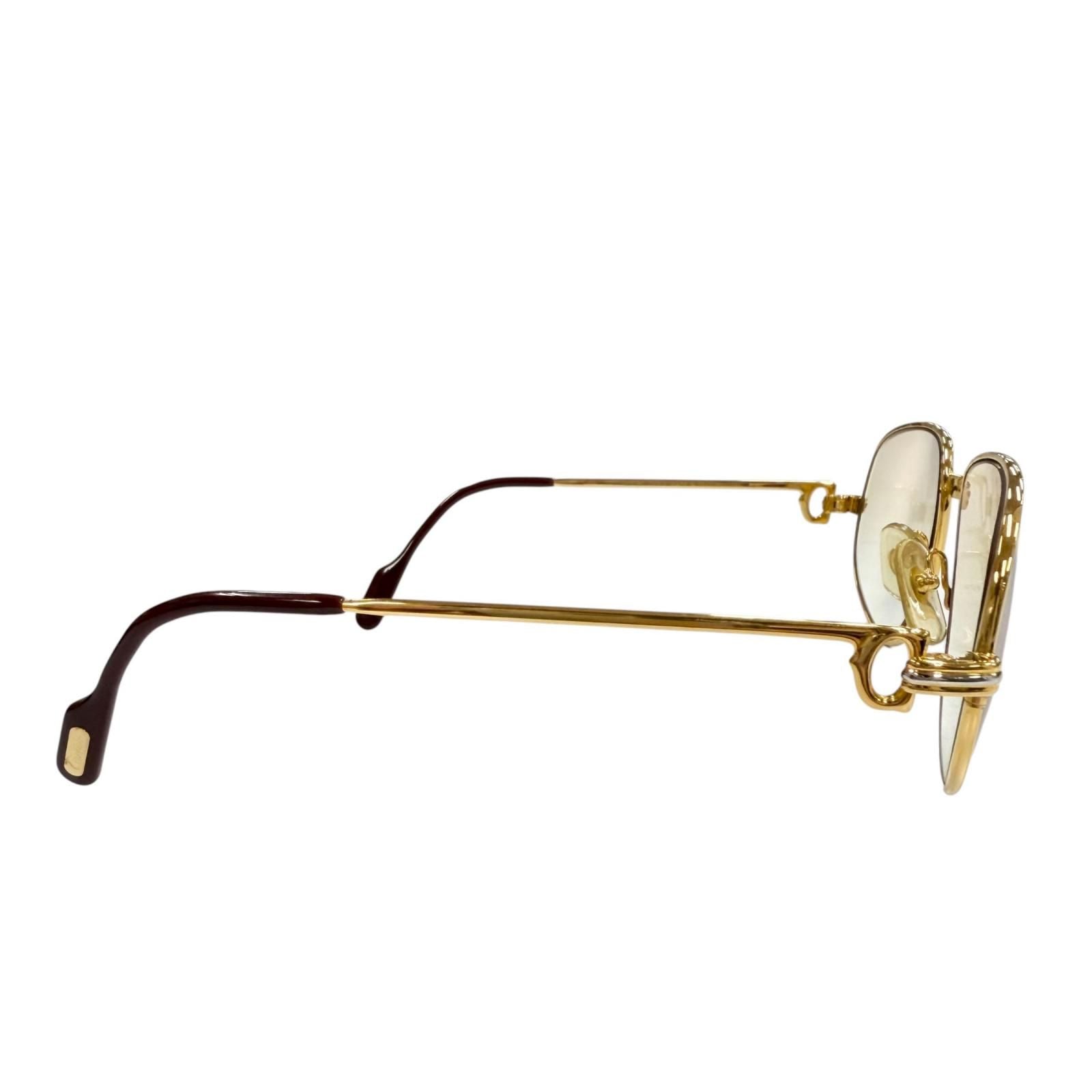 Cartier Vintage Trinity Gradient Lens Eyewear Sunglasses Gold Bordeaux — view 5