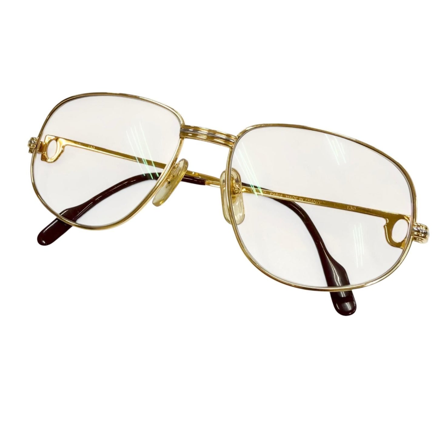 Cartier Vintage Trinity Gradient Lens Eyewear Sunglasses Gold Bordeaux