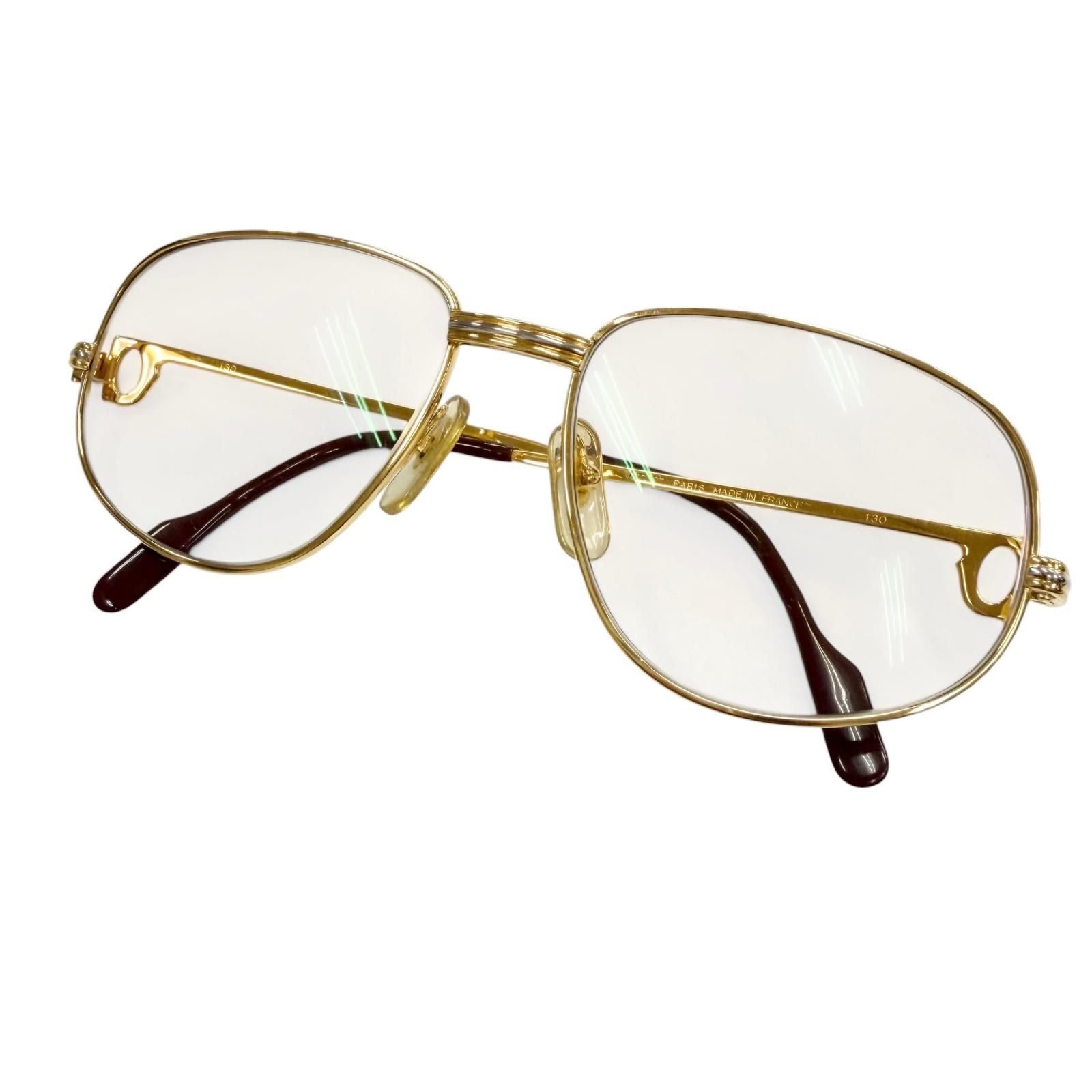 Cartier Vintage Trinity Gradient Lens Eyewear Sunglasses Gold Bordeaux