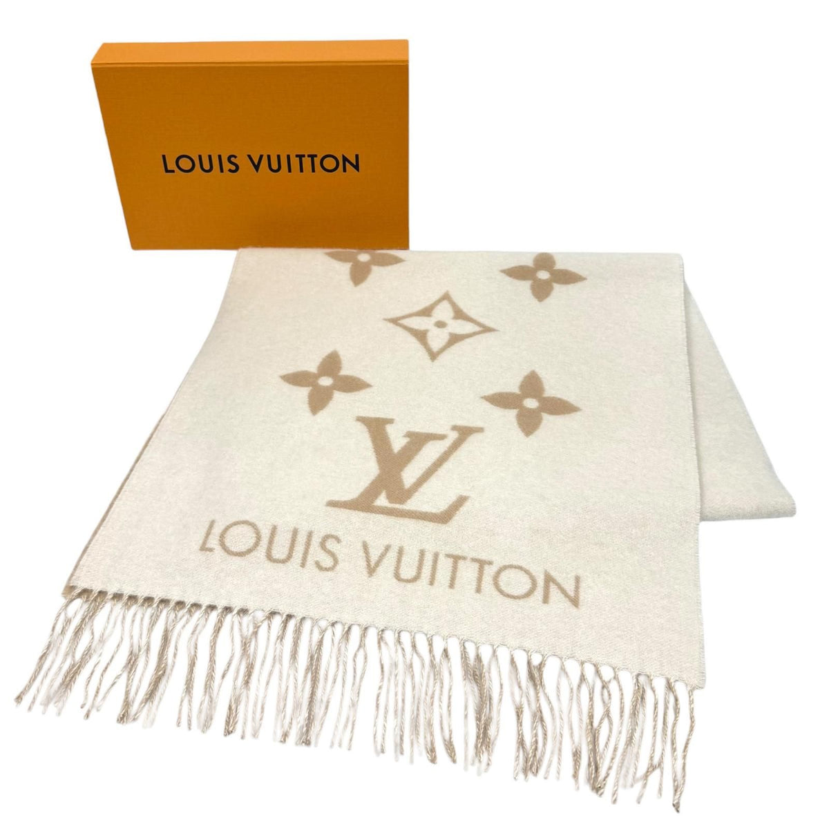 Louis Vuitton Scarf Reykjavik 100% Cashmere Monogram With Fringe 170 45 — view 2