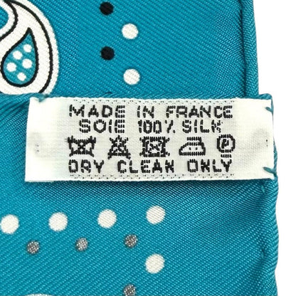 Hermes Carre 55 Ex Libris 100% Silk Scarf Turquoise — view 8