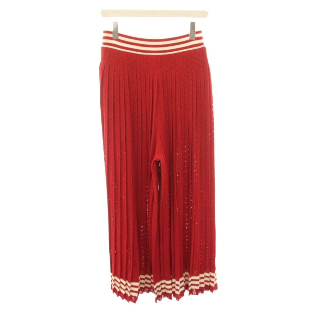 Gucci Adidas Originals Pleated Pants Easy Wide Elastic Waist Petticoat Silk L — view 2