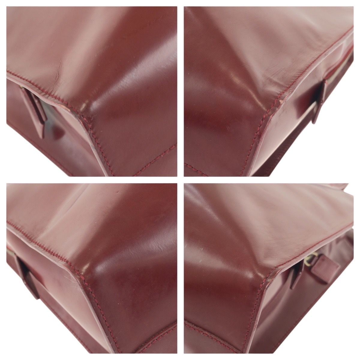 Prada Spazzolato Wine Red Bordeaux Patent Leather Shoulder Bag — view 3