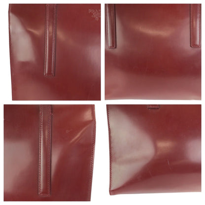 Prada Spazzolato Wine Red Bordeaux Patent Leather Shoulder Bag — view 5