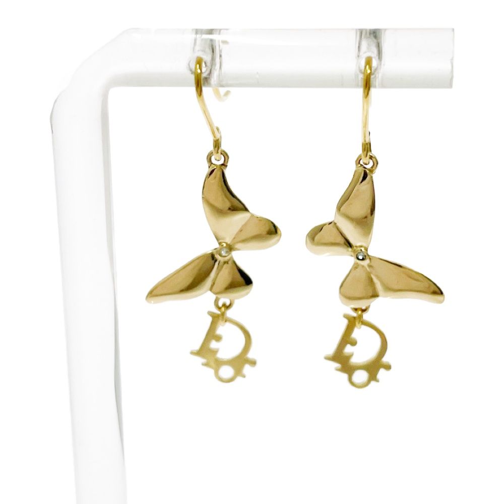 Dior Swing Butterfly Earrings Gold — view 2