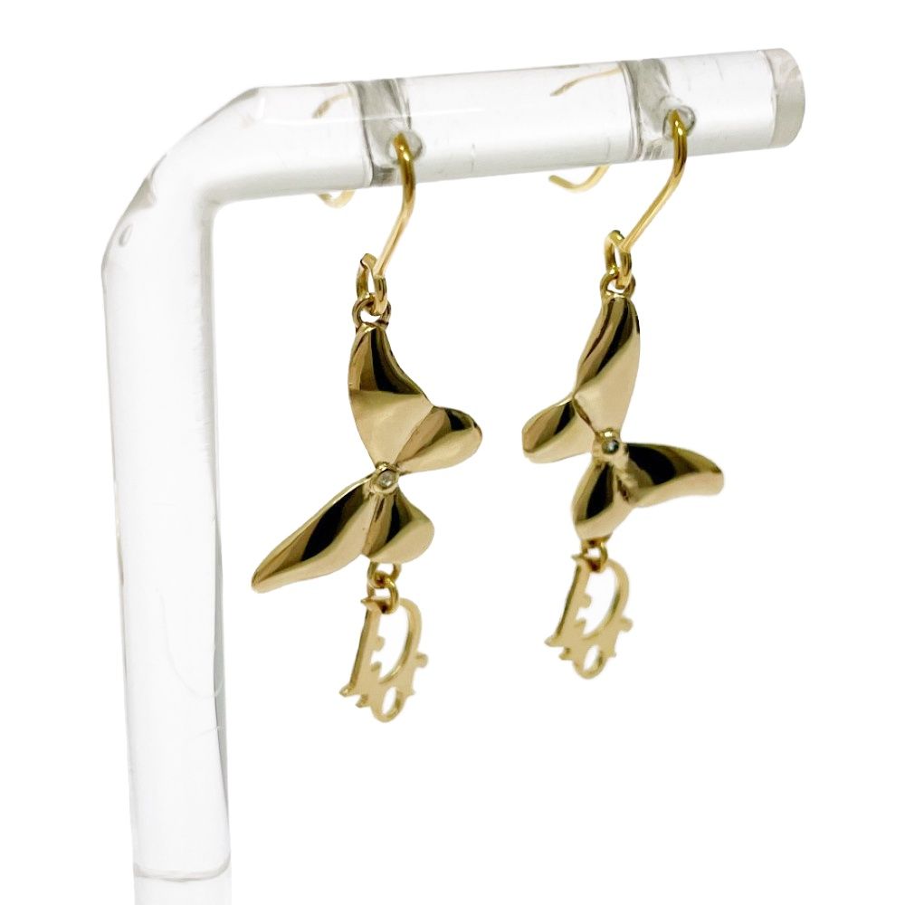 Dior Swing Butterfly Earrings Gold — view 3