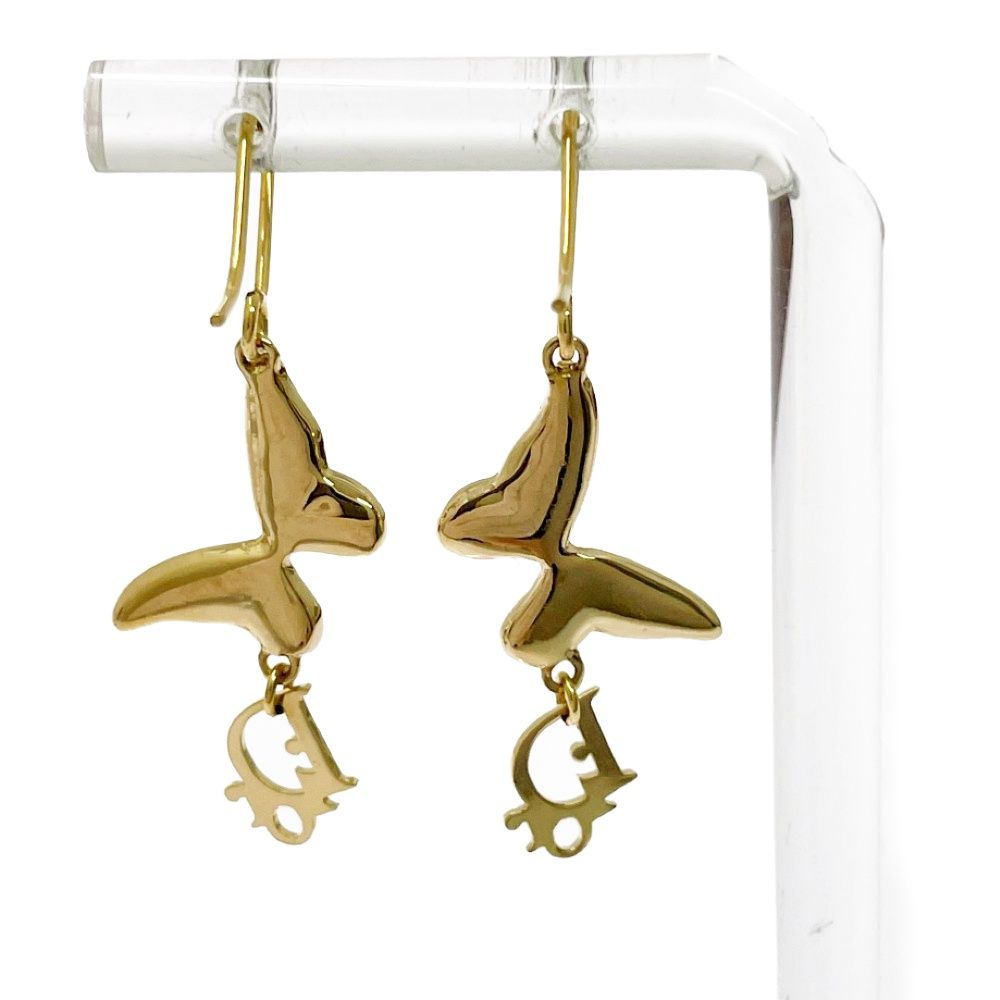 Dior Swing Butterfly Earrings Gold — view 5