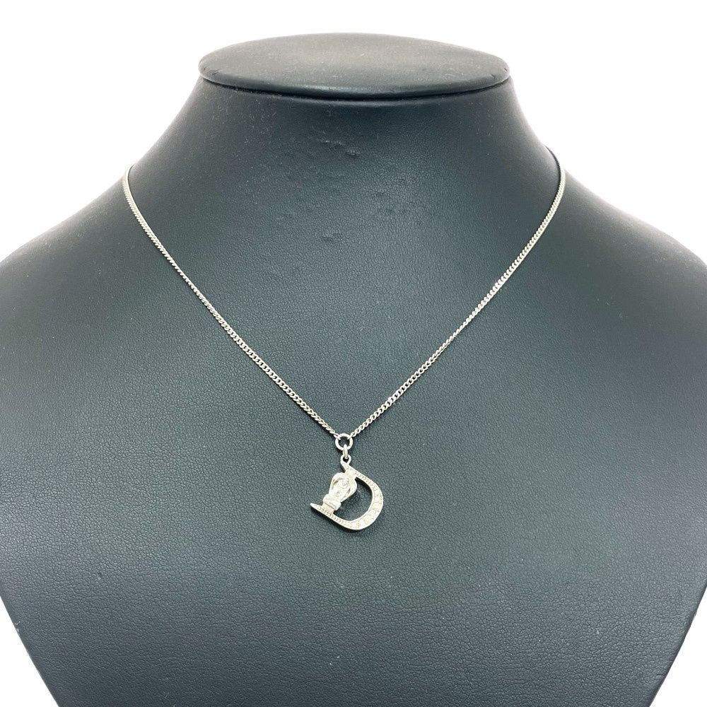 Dior Plated D Logo Belt Necklace Silver — view 2