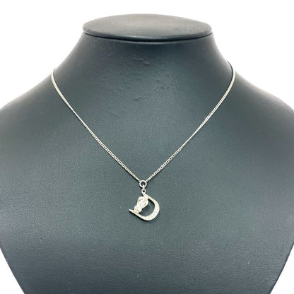 Dior Plated D Logo Belt Necklace Silver — view 2