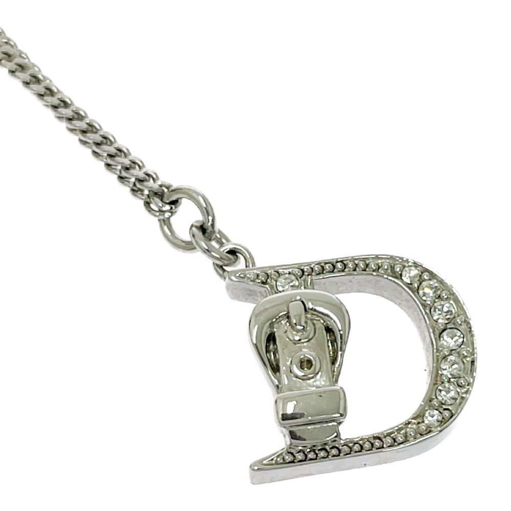 Dior Plated D Logo Belt Necklace Silver — view 5