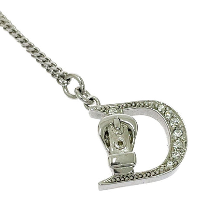 Dior Plated D Logo Belt Necklace Silver — view 5