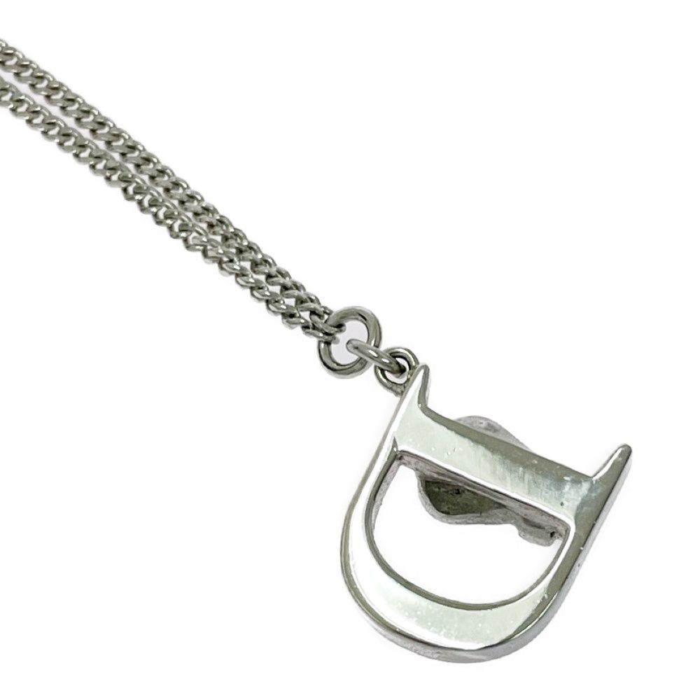 Dior Plated D Logo Belt Necklace Silver — view 6