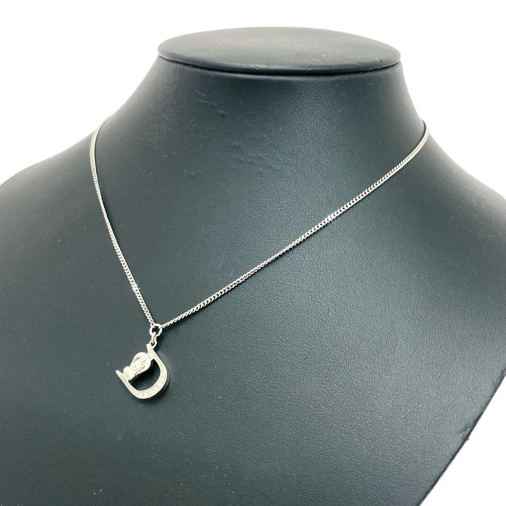 Dior Plated D Logo Belt Necklace Silver — view 4