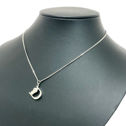 Dior Plated D Logo Belt Necklace Silver — view 4