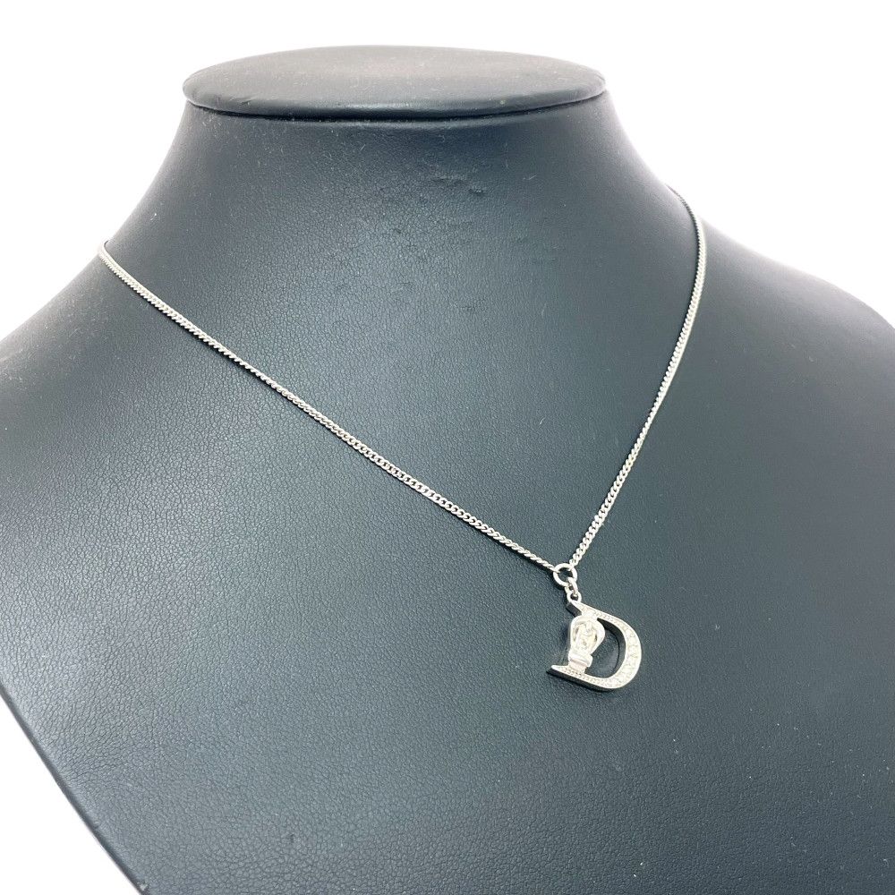 Dior Plated D Logo Belt Necklace Silver — view 3