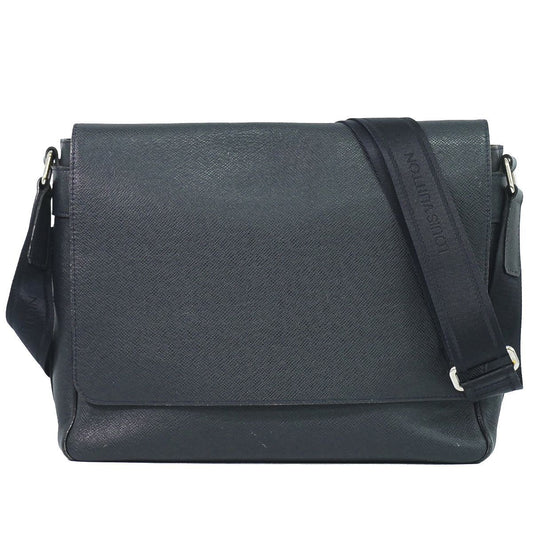 Louis Vuitton LV Roman MM Taiga Leather Shoulder Bag Boreal Dark Navy